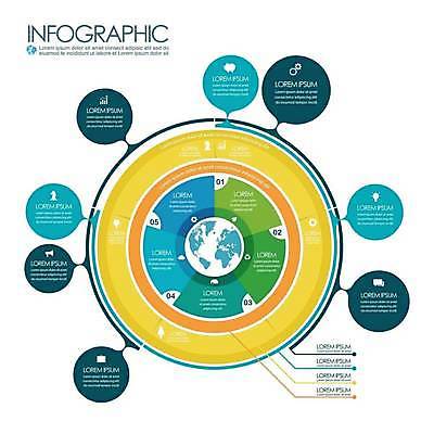 EPS 해외이미지 지구 일러스트 비즈니스 그래프 타이포그라피 사람없음 인포그래픽 원형 스마트 해외일러스트 도형 문자 컨셉 파일형식 벡터 이미지허브