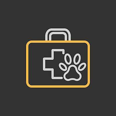 EPS 해외이미지 십자가 일러스트 사람없음 반려동물 노란색 검은색 흰색 구급상자 동물병원 수의사 해외일러스트 동물 컬러 병원 의사 의료용품 파일형식 벡터 이미지허브