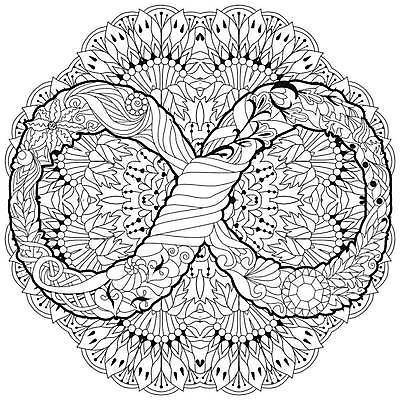 EPS 해외이미지 선 패턴 일러스트 추상 사람없음 그림 뫼비우스의띠 만다라 젠탱글 해외일러스트 무늬 파일형식 벡터 이미지허브