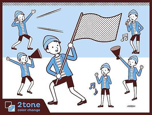 EPS 해외이미지 전신 남자 일러스트 노래 응원 수염 들기 여러명 성인 파란색 세트 확성기 외침 깃발 마이크 성인남자만 해외일러스트 음악 컬러 음향기기 다수 모션 사람 소리 남자만 성인만 파일형식 벡터 이미지허브