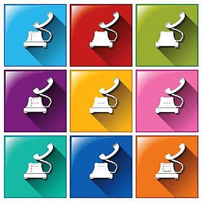 EPS 해외이미지 일러스트 버튼 사람없음 컬러풀 전화기 해외일러스트 컬러 파일형식 벡터 이미지허브