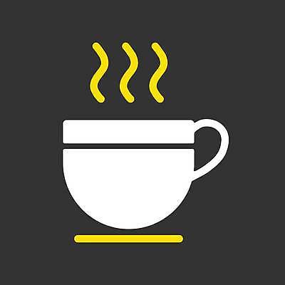 EPS 해외이미지 커피 일러스트 사람없음 컵 노란색 검은색 흰색 찻잔 따뜻한음료 해외일러스트 식기 음료 컬러 잔 파일형식 벡터 이미지허브