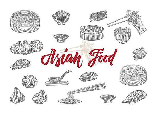 EPS 해외이미지 접시 디자인 일러스트 젓가락 밥 사람없음 숟가락 초밥 스케치 국수 만두 종지 밥그릇 대나무찜기 젓가락질 포춘쿠키 해외일러스트 그릇 식기 음식 수저 미술 손짓 쿠키 면류 찜기 일본음식 파일형식 벡터 이미지허브