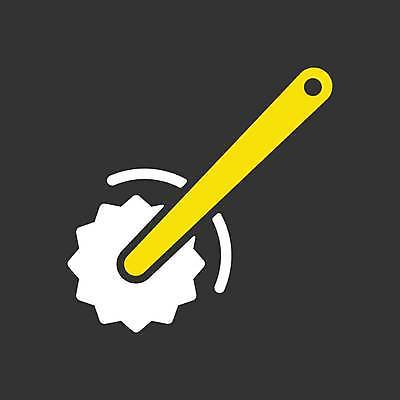 EPS 해외이미지 일러스트 사람없음 노란색 검은색 피자칼 해외일러스트 컬러 주방용품 파일형식 벡터 이미지허브