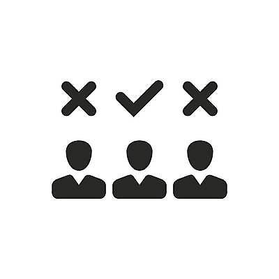 EPS 해외이미지 일러스트 비즈니스 사람모양 사람없음 선택 X 체크표시 합격 불합격 채용 해외일러스트 모양 알파벳 컨셉 확인 파일형식 벡터 이미지허브