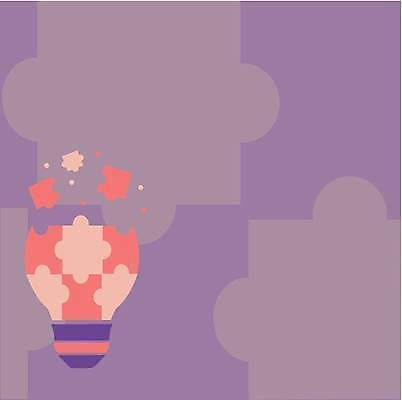 EPS 해외이미지 디자인 백그라운드 일러스트 추상 아이디어 창조 사람없음 보라색 퍼즐 퍼즐조각 전구모양 해외일러스트 모양 컬러 조각 컨셉 무늬 전구 파일형식 벡터 이미지허브