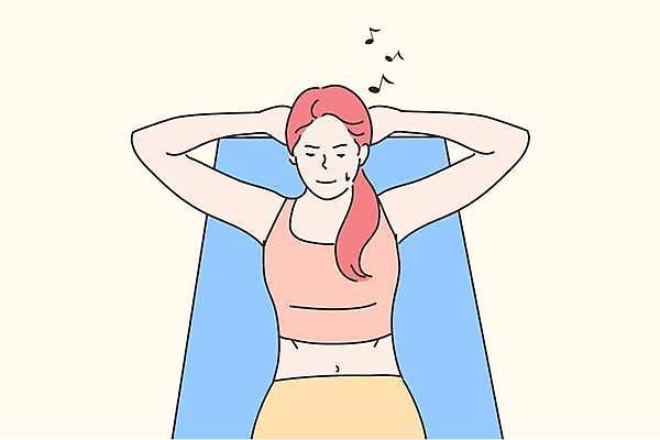 EPS 해외이미지 여자 일러스트 한명 성인 운동복 건강관리 매트 윗몸일으키기 힘듦 성인여자한명만 해외일러스트 1 옷 컨셉 건강 관리 사람 운동 여자한명만 성인여자만 파일형식 벡터 이미지허브