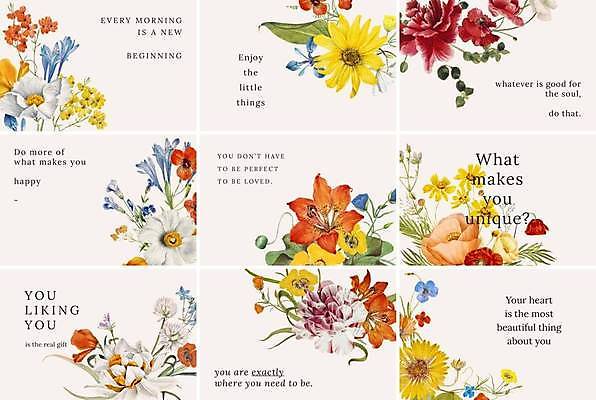 EPS 해외이미지 꽃 줄기 잎 일러스트 타이포그라피 사람없음 꽃봉오리 배너세트 해외일러스트 식물 문자 배너 세트 파일형식 벡터 이미지허브