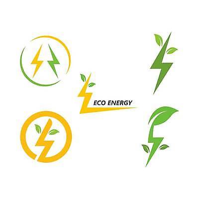EPS 해외이미지 디자인 잎 일러스트 비즈니스 사람없음 초록색 노란색 힘 그린에너지 심볼 에코 친환경 전자 번개모양 해외일러스트 모양 식물 컬러 환경 에너지 번개 파일형식 벡터 이미지허브