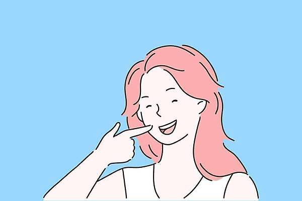 EPS 해외이미지 백인 캐릭터 손 여자 행복 얼굴 백그라운드 일러스트 손가락 건강 치과 병원 미소 파란색 환자 흰색 가리킴 입 치아 만화 고객 만족 윤곽 인덱스 보여주기 고립 돌봄 시범 위생관리 해외일러스트 일러캐릭터 서양인 감정 컬러 의학 모션 표정 관리 사람 손짓 신체부위 소화기관 파일형식 벡터 이미지허브