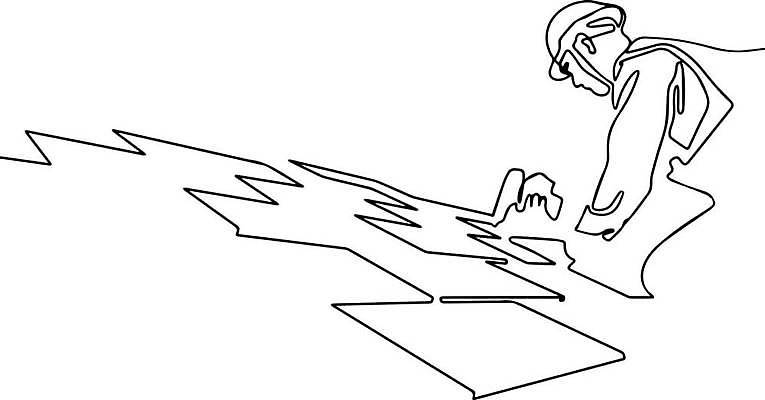 EPS 해외이미지 남자 라인일러스트 일러스트 노동자 한명 들기 상반신 성인 공구 작업 라인아트 손그림 드로잉 성인남자한명만 해외일러스트 직업 1 선 모션 미술 사람 도구 남자한명만 성인남자만 파일형식 벡터 이미지허브