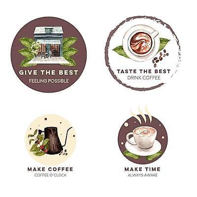 EPS 해외이미지 잎 일러스트 텍스트 프레임 타이포그라피 사람없음 건물 카페 원두 커피잔 커피포트 컵받침 심볼 브랜딩 해외일러스트 식물 문자 건축물 커피 주전자 잔 상점 받침대 파일형식 벡터 이미지허브