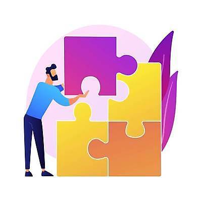 EPS 해외이미지 전신 남자 일러스트 비즈니스 한명 성인 퍼즐조각 조각맞추기 성인남자한명만 해외일러스트 1 조각 사람 퍼즐 맞추기 남자한명만 성인남자만 파일형식 벡터 이미지허브