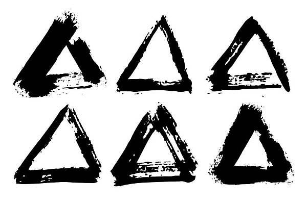 EPS 해외이미지 디자인 일러스트 붓터치 사람없음 검은색 삼각형 질감 그런지 해외일러스트 도형 컬러 파일형식 벡터 이미지허브