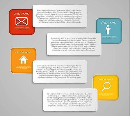 EPS 해외이미지 디자인 하늘색 일러스트 비즈니스 돋보기 사람모양 사람없음 빨간색 노란색 사각형 주황색 자료 인포그래픽 정보 편지 목차 집모양 해외일러스트 모양 도형 컬러 파란색 파일형식 벡터 이미지허브