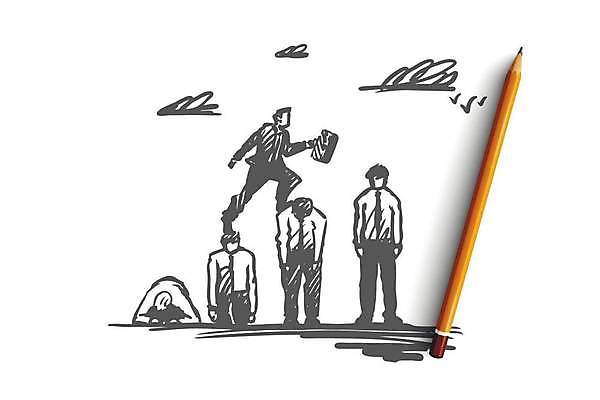 EPS 해외이미지 남자 엎드리기 컨셉 일러스트 비즈니스 고개숙이기 서기 여러명 성인 경쟁 비즈니스맨 무릎꿇기 스케치 오르기 손그림 성인남자만 해외일러스트 다수 모션 숙이기 미술 사람 직장인 남자만 성인만 파일형식 벡터 이미지허브