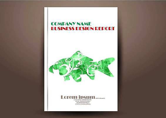 EPS 해외이미지 표지디자인 표지 북커버 일러스트 비즈니스 추상 어류 사람없음 책 연두색 폴리곤 표지샘플 해외일러스트 무늬 초록색 수중동물 파일형식 벡터 이미지허브