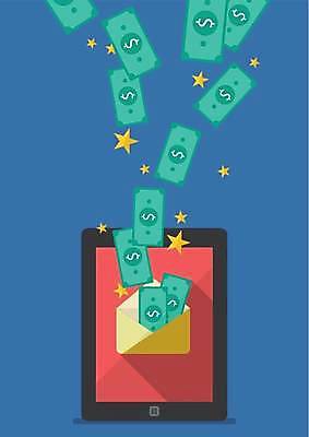 EPS 해외이미지 별 지폐 일러스트 봉투 사람없음 금융 경제 파란색 태블릿 쏟아짐 모바일뱅킹 해외일러스트 자연요소 컬러 돈 모션 전자제품 스마트기기 뱅킹 파일형식 벡터 이미지허브