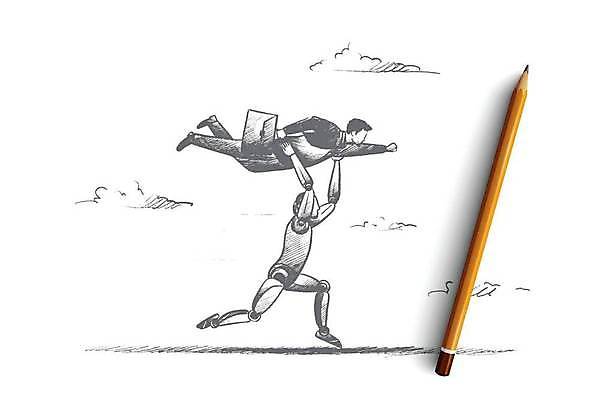 EPS 해외이미지 전신 컨셉 일러스트 비즈니스 협력 한명 들기 성인 달리기 연필 비즈니스맨 스케치 로봇 손그림 슈퍼맨포즈 성인남자한명만 해외일러스트 1 남자 포즈 모션 학용품 미술 사람 필기구 직장인 남자한명만 성인남자만 파일형식 벡터 이미지허브