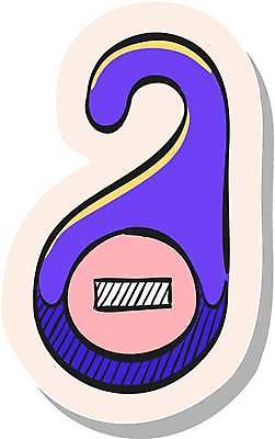 EPS 해외이미지 스티커 일러스트 손잡이 사람없음 보라색 심볼 해외일러스트 컬러 파일형식 벡터 이미지허브