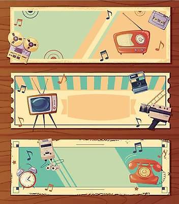 EPS 해외이미지 디자인 가로배너 백그라운드 음표 일러스트 미술 사람없음 카메라 텔레비전 자명종 게임기 전화기 라디오 복고 폴라로이드 캠코더 엘리먼트 카세트플레이어 배너세트 해외일러스트 기호 배너 음악 시계 문화예술 가로 전자제품 세트 알람 플레이어 파일형식 벡터 이미지허브