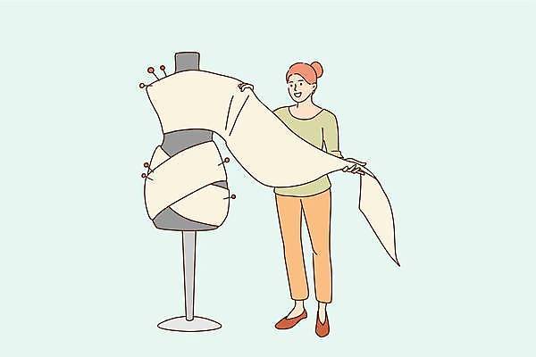 EPS 해외이미지 모델 드레스 옷 여자 산업 백그라운드 일러스트 비즈니스 사람 빨간색 숫자 유행 장비 직물 작업실 플랫 수리 마네킹 바느질 디자이너 천 허리 측정 주인 수공예 계량기 재단 재단사 전용 스타일 해외일러스트 직업 문자 컬러 신체부위 공예 파일형식 벡터 취미 이미지허브
