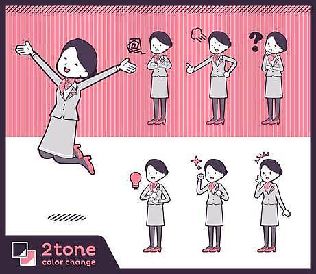 EPS 해외이미지 전신 디자인 여자 분홍색 포즈 유니폼 생각 일러스트 아이디어 정장 여러명 성인 세트 팔짱 점프 놀람 분노 물음표 승무원 꾸지람 호기심 성인여자만 해외일러스트 직업 기호 옷 감정 컬러 다수 컨셉 모션 표정 사람 체벌 여자만 성인만 파일형식 벡터 이미지허브