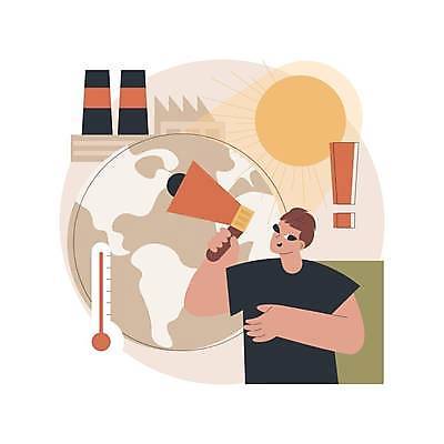 EPS 해외이미지 남자 지구 일러스트 공장 경고 한명 들기 상반신 성인 햇빛 태양 확성기 느낌표 온도계 온도 지구온난화 기후변화 베이지색 성인남자한명만 기후위기 해외일러스트 자연요소 1 기호 컬러 공업 모션 날씨 사람 변화 위기 남자한명만 성인남자만 파일형식 벡터 이미지허브