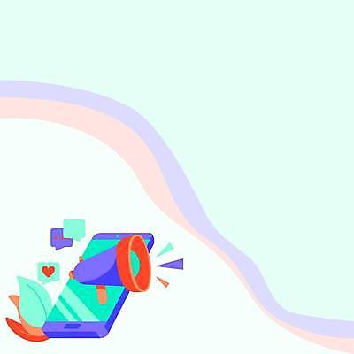 EPS 해외이미지 디자인 컨셉 말풍선 일러스트 비즈니스 추상 사람없음 스마트폰 보라색 확성기 외침 해외일러스트 컬러 무늬 핸드폰 스마트기기 소리 파일형식 벡터 이미지허브