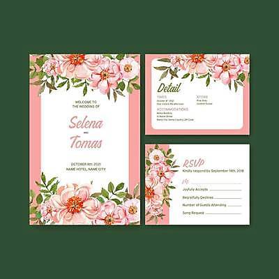 EPS 해외이미지 템플릿 분홍색 결혼 잎 일러스트 여름꽃 사람없음 흰색 청첩장 초대 작약 해외일러스트 식물 꽃 컬러 카드_감사 이벤트 파일형식 벡터 여름_계절 이미지허브