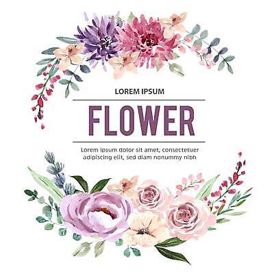 EPS 해외이미지 꽃 잎 일러스트 프레임 타이포그라피 사람없음 원형 원형프레임 해외일러스트 도형 식물 문자 파일형식 벡터 이미지허브