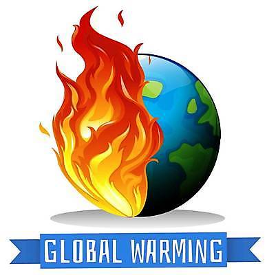 EPS 해외이미지 클립아트 리본 지구 일러스트 불 사람없음 뜨거움 위험 지구온난화 기온상승 해외일러스트 자연요소 컨셉 기온 기후변화 파일형식 벡터 이미지허브