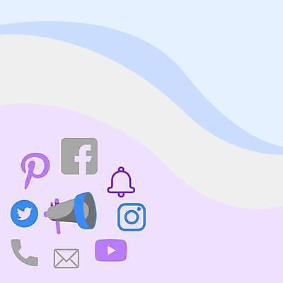 EPS 해외이미지 디자인 백그라운드 일러스트 사람없음 세트 확성기 종 메시지 이메일 편지 알림 수화기 서비스 재생 통화 동영상 소셜네트워크 카피스페이스 해외일러스트 모션 공백 전화기 파일형식 벡터 이미지허브