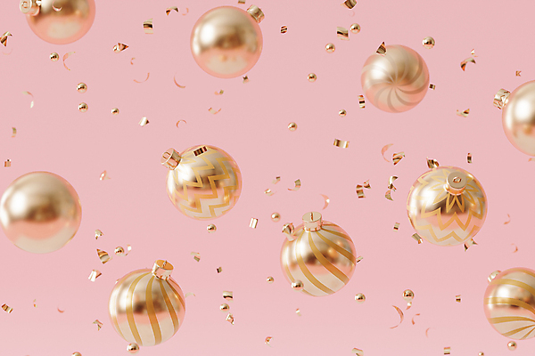 포토 JPG 해외이미지 분홍색 크리스마스장식 크리스마스 사람없음 3D 금색 디지털합성 꽃가루 오너먼트 해외포토 기념일 컬러 가루 파일형식 이미지허브