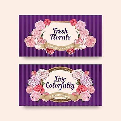 EPS 해외이미지 꽃 리본 일러스트 프레임 타이포그라피 사람없음 보라색 원형 프레임일러스트 해외일러스트 도형 식물 문자 컬러 파일형식 벡터 이미지허브