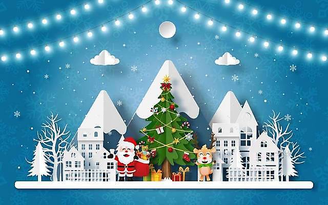 EPS 해외이미지 크리스마스 겨울 일러스트 사람없음 산타클로스 눈 페이퍼아트 산타캐릭터 해외일러스트 일러캐릭터 자연요소 캐릭터 계절 기념일 날씨 파일형식 벡터 이미지허브