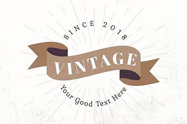 EPS 해외이미지 디자인 리본 일러스트 사람없음 갈색 빈티지 심볼 엘리먼트 브랜딩 해외일러스트 컬러 컨셉 파일형식 벡터 이미지허브