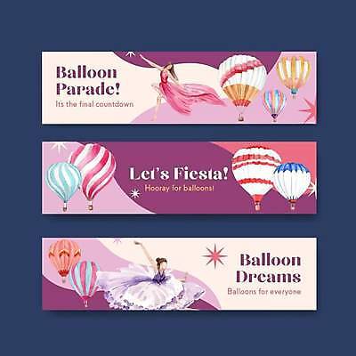 EPS 해외이미지 전신 템플릿 드레스 여자 가로배너 일러스트 상반신 성인 두명 보라색 열기구 춤 발레 성인여자만 배너세트 해외일러스트 배너 옷 컬러 항공교통 문화예술 사람 가로 세트 여자만 성인만 파일형식 벡터 이미지허브