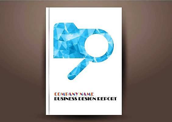 EPS 해외이미지 표지디자인 표지 북커버 일러스트 비즈니스 돋보기 사람없음 책 파란색 파일 폴더 파일폴더 폴리곤 표지샘플 해외일러스트 컬러 사무용품 파일형식 벡터 이미지허브