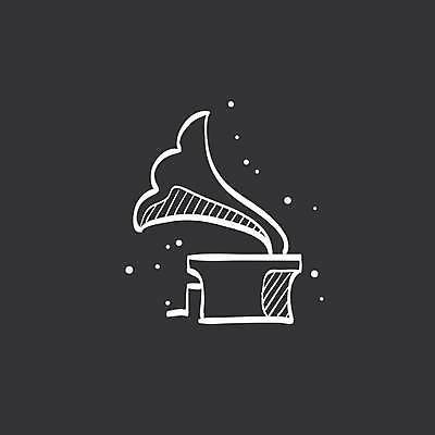 EPS 해외이미지 디자인 일러스트 사람없음 검은색 흰색 축음기 해외일러스트 컬러 음향기기 골동품 파일형식 벡터 이미지허브