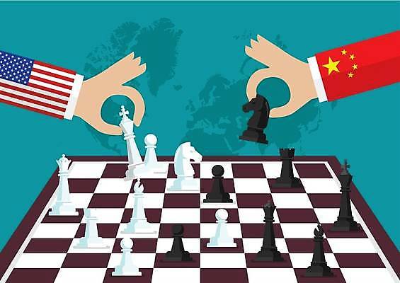 EPS 해외이미지 손 세계지도 일러스트 비즈니스 모션 신체부위 잡기 체스말 성조기 오성홍기 싸움 체스판 해외일러스트 지도 사람 세계 중국 말_게임 체스 국기 파일형식 벡터 이미지허브