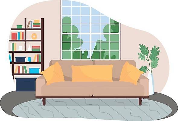 EPS 해외이미지 가구 쿠션 일러스트 사람없음 내부 소파 방 클래식 심플 리빙 해외일러스트 생활용품 컨셉 의자 파일형식 벡터 이미지허브