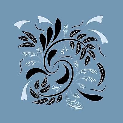 EPS 해외이미지 디자인 꽃 잎 일러스트 미술 사람없음 파란색 화려 민화 국경 해외일러스트 식물 컬러 컨셉 문화예술 그림 파일형식 벡터 이미지허브