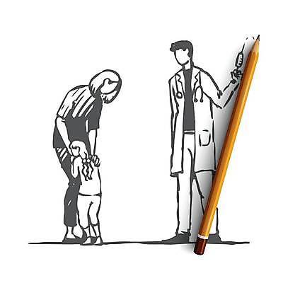 EPS 해외이미지 전신 남자 딸 어린이 컨셉 일러스트 엄마 병원 주사기 들기 성인 환자 의사 무서움 스케치 손그림 주사약 돌봄 예방접종 예방주사 얼굴없음 해외일러스트 감정 의학 가족 의료기기 모션 미술 사람 약 의료진 예방 접종 파일형식 벡터 이미지허브