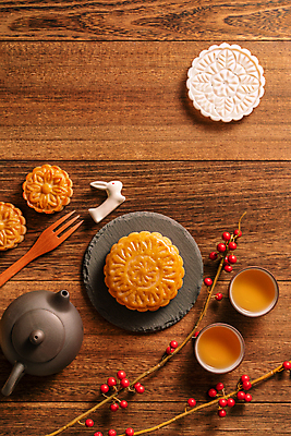 포토 JPG 해외이미지 열매 디저트 실내 사람없음 하이앵글 찻잔 찻주전자 나무포크 월병 나무배경 해외포토 식물 음식 뷰포인트 백그라운드 포크 주전자 잔 내부 과자 중국전통 파일형식 이미지허브