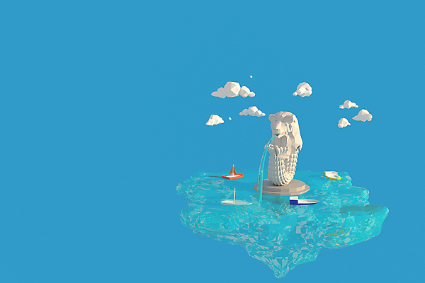 포토 JPG 해외이미지 요트 사람없음 물 3D 세계문화유산 지형 싱가폴 로우폴리 멀라이언타워 해외포토 자연요소 아시아 배_교통 문화재 디지털합성 파일형식 이미지허브