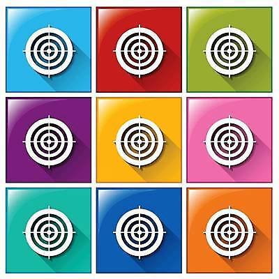 EPS 해외이미지 일러스트 버튼 사람없음 컬러풀 과녁판 목표 해외일러스트 컬러 컨셉 파일형식 벡터 이미지허브