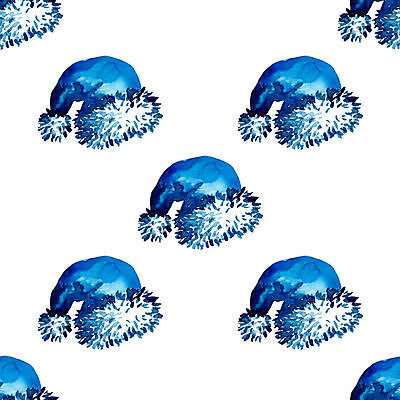 포토 JPG 해외이미지 디자인 백그라운드 크리스마스 패턴 일러스트 산타모자 수채화 사람없음 파란색 패턴백그라운드 흰색 해외일러스트 모자_잡화 기념일 컬러 무늬 파일형식 이미지허브