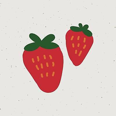 EPS 해외이미지 디자인 스티커 일러스트 딸기 사람없음 오브젝트 해외일러스트 과일 파일형식 벡터 이미지허브