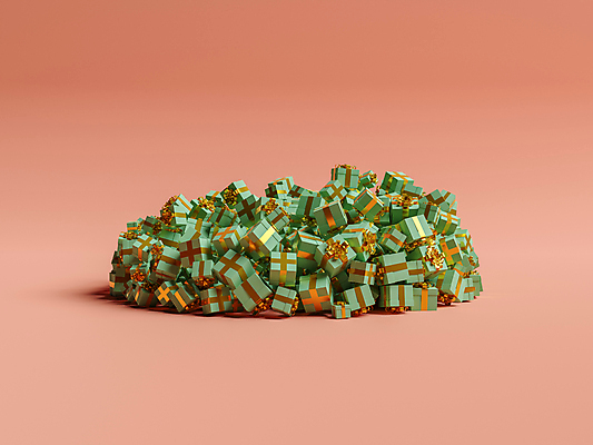 포토 JPG 해외이미지 분홍색 크리스마스선물 선물 사람없음 선물상자 3D 쌓기 가득함 많음 해외포토 컬러 컨셉 크리스마스 모션 상자 디지털합성 파일형식 이미지허브